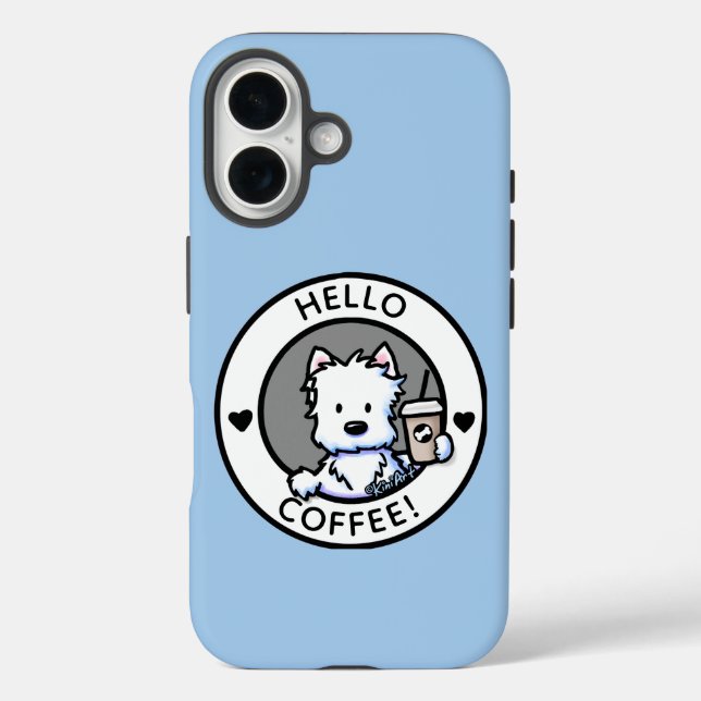Coques Case-Mate iPhone Coque-coque iphone KiniArt Coffee Westie (Verso)