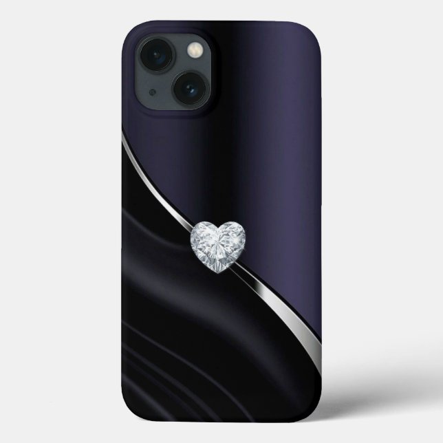 Coques Case-Mate iPhone Coque-coque iphone noir bleu diamant (Verso)