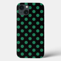 Coque-coque iphone pois vert et noir