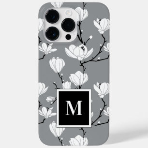 Coque Case-Mate iPhone Coque-Mat à fleurs de Magnolia de Gris Ultime