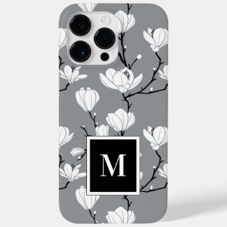 Coque Case-Mate iPhone Coque-Mat à fleurs de Magnolia de Gris Ultime