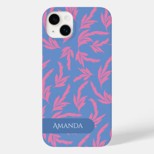 Coque Case-Mate iPhone Coque-Mat feuille rose et bleu et blanc