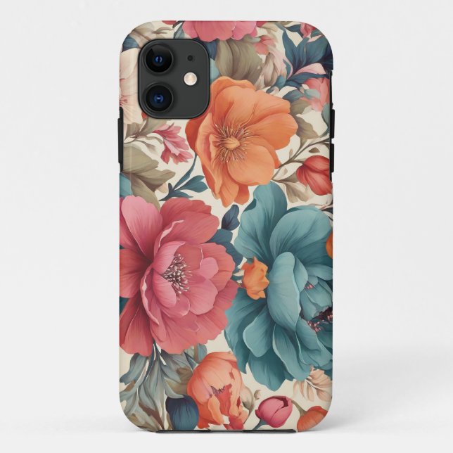 Coques Case-Mate iPhone Coque-Mate, Apple iPhone 11, Florals motif (Dos)