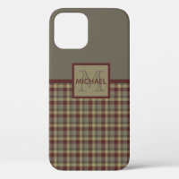 Coque-Mate S Monogrammé En Maroon, Tan Et Gris