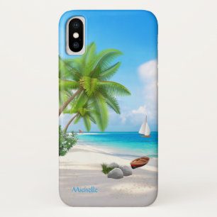 Case-Mate iPhone Case Coque: Plage tropicale Ocean avec nom