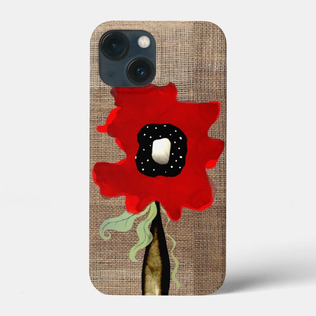Coques Case-Mate iPhone Coquelicot yute marron gingham organique Rupydeteq (Verso)