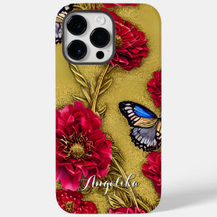 Coque Case-Mate iPhone Coquelicots de Californie rouges Papillons Fond do