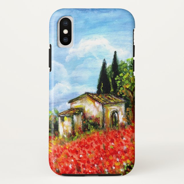 Coques Case-Mate iPhone COQUELICOTS EN TOUSCANIE / Paysage avec champs de  (Dos)