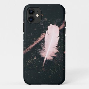 Coques iphone abstraits en plumes roses