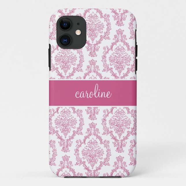 Coques Case-Mate iPhone coques iphone damassés élégants (rose) (Dos)