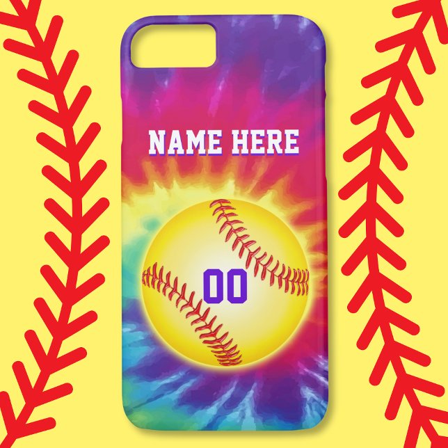 Coques Case-Mate iPhone Coques iphone de softball personnalisés avec votre (Softball iPhone Case. Softball Phone Cases with your Name and Jersey Number. Softball iPhone Cases.)