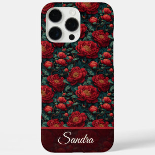Coques Iphone personnalisées avec nom Pivoines pou