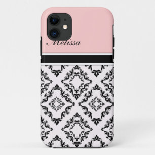 Coques iphone roses de monogramme