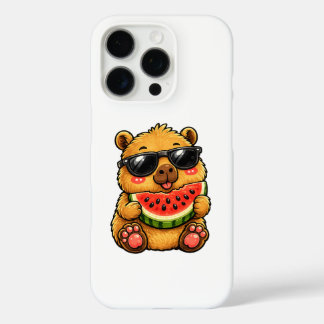 Coque iPhone 16 Pro Coquet Capybara Pastèque Été