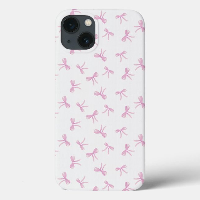 Coques Case-Mate iPhone Coquette Aquarelle rose Bow sur toile texture (Verso)