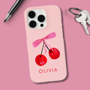 Coque iPhone 16 Pro Coquette Cerise & Nœud