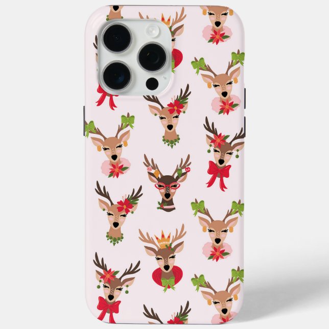 Coques Case-Mate iPhone Coquette Christmas Preppy Reindeer (Verso)