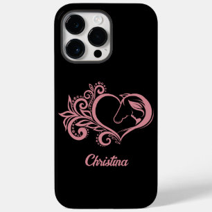 Coque Case-Mate iPhone Coquette Coeur rose Cheval Fille Feminine Élégante