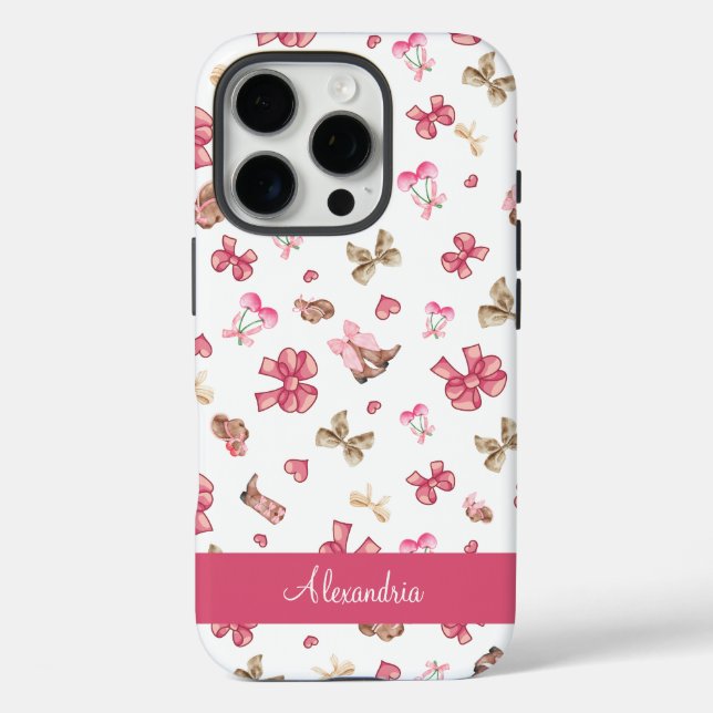 Coques Case-Mate iPhone Coquette fille rose mignonne Personnaliser (Verso)