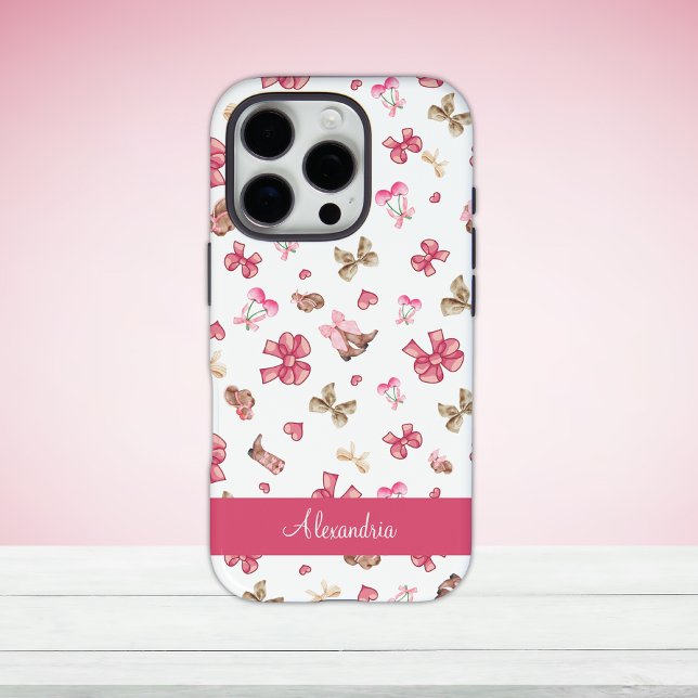 Coques Case-Mate iPhone Coquette fille rose mignonne Personnaliser (Créateur téléchargé)
