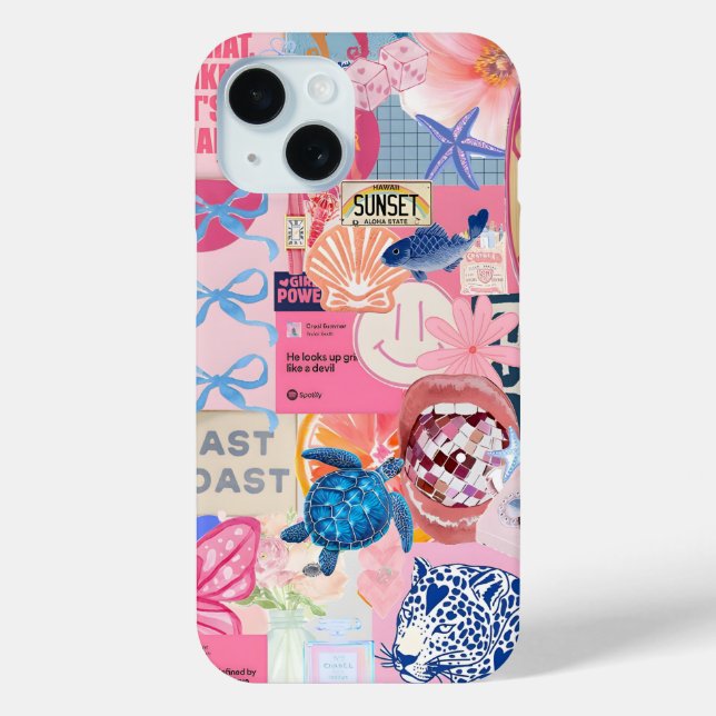 Coques Case-Mate iPhone Coquette Girl Preppy Collage, Dossier téléphonique (Verso)