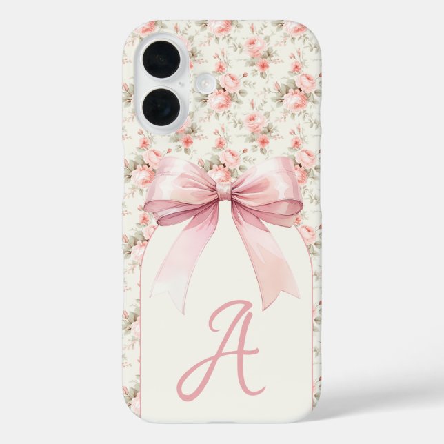 Coques Case-Mate iPhone Coquette Monogram Rose Bow (Verso)