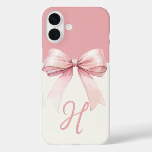 Coque Pour iPhone 16 Plus Coquette Monogram Rose Bow