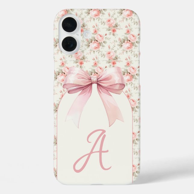 Coques Case-Mate iPhone Coquette Monogram Rose Bow (Verso)