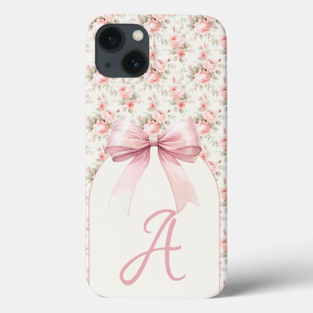 Coques Case-Mate iPhone Coquette Monogram Rose Bow (Verso)