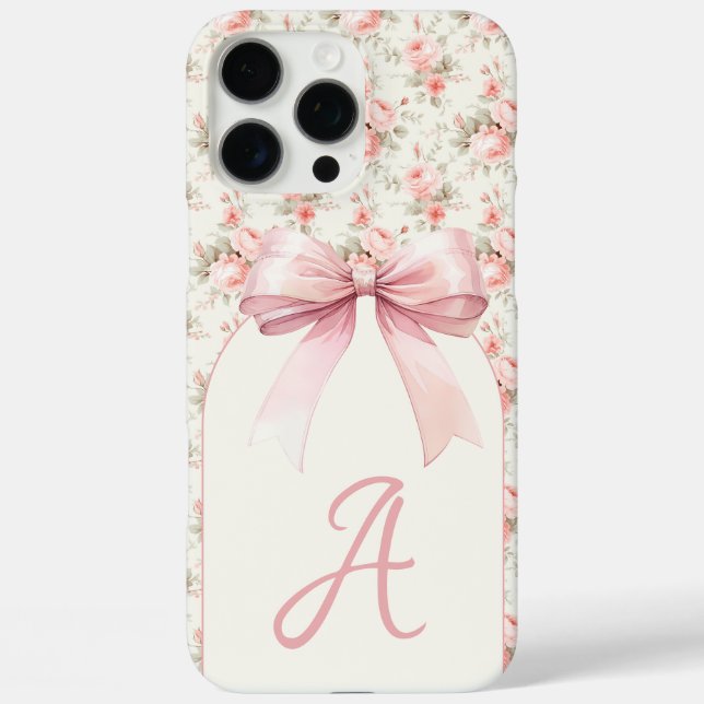 Coques Case-Mate iPhone Coquette Monogram Rose Bow (Verso)