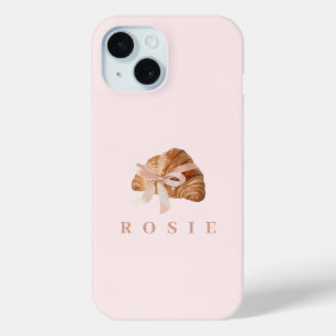 Coque Case-Mate iPhone Coquette personnalisée Croissant rose Ribbon