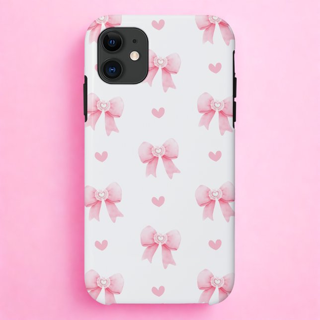 Coques Case-Mate iPhone Coquette Pink Bow & Heart (Créateur téléchargé)