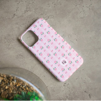 Coque Case-Mate iPhone Coquette Plaid Ruban et rose Rose