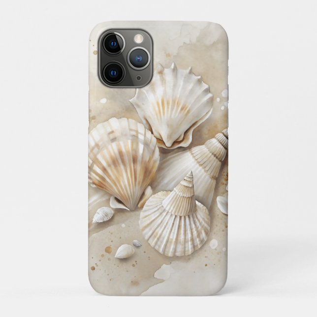 Coques Case-Mate iPhone Coquillages Aquarelle Côtière  (Dos)