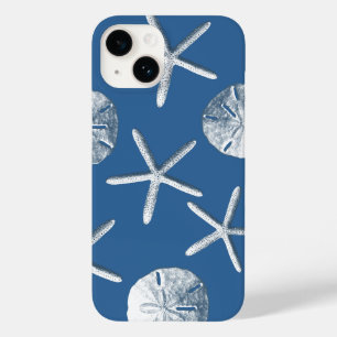Coque Pour iPhone 14 Coquillages marins bleus