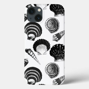 Coques Pour iPhone Coquillages - noir et blanc sur un arrière - plan