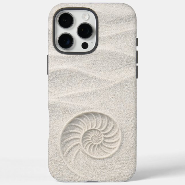 Coques Case-Mate iPhone Coquille de Nautilus Sable Blanc Brillance Côtière (Verso)