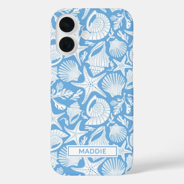 Coques Case-Mate iPhone Coquilles Bleues Personnalisées (Verso)