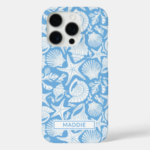 Coque iPhone 16 Pro Coquilles Bleues Personnalisées