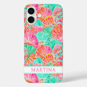 Coque Pour iPhone 16 Plus Coquilles Colorées Monogrammées