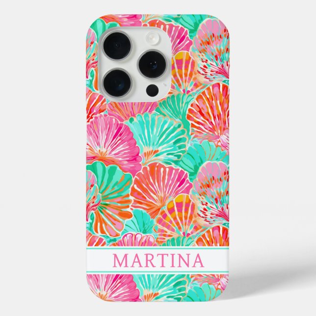 Coques Case-Mate iPhone Coquilles Colorées Monogrammées (Verso)