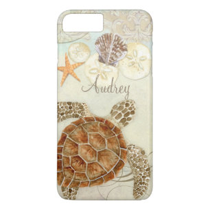 Coque iPhone 8 Plus/7 Plus Coquilles côtières de mer de plage de tortue de