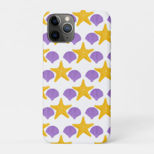 Case-Mate iPhone Case Coquilles Pourpres Étoiles de Mer Jaunes Vie Marin