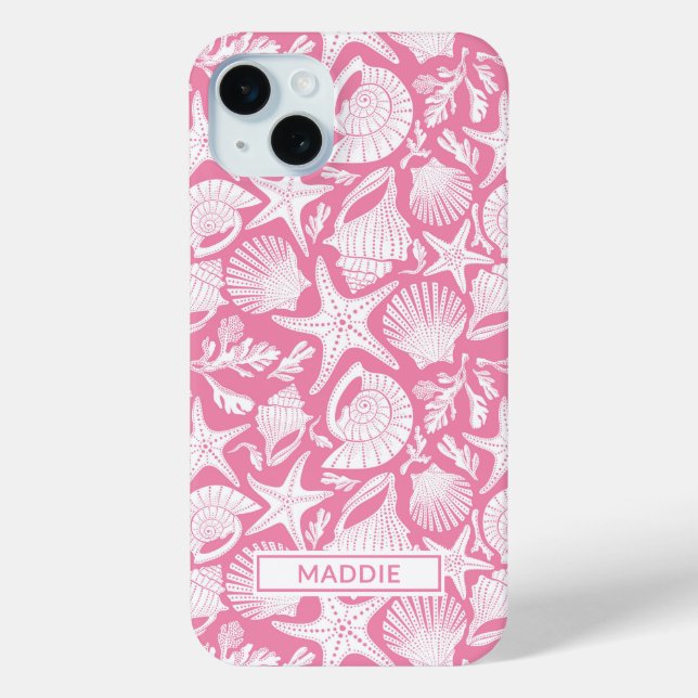 Coques Case-Mate iPhone Coquilles roses personnalisées (Verso)