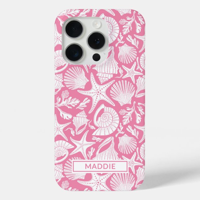 Coques Case-Mate iPhone Coquilles roses personnalisées (Verso)