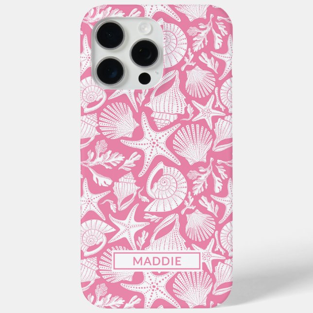 Coques Case-Mate iPhone Coquilles roses personnalisées (Verso)