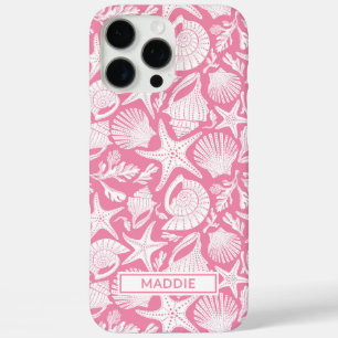 Coque iPhone 16 Pro Max Coquilles roses personnalisées