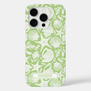 Coque iPhone 16 Pro Coquilles Vertes Personnalisées