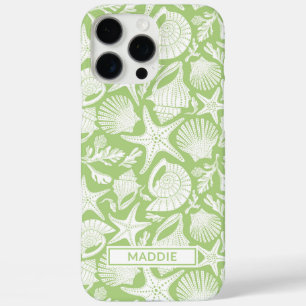 Coque iPhone 16 Pro Max Coquilles Vertes Personnalisées