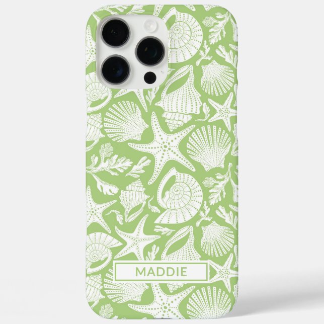 Coques Case-Mate iPhone Coquilles Vertes Personnalisées (Verso)